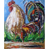 Lorna Millar Oil Painting of Rooster