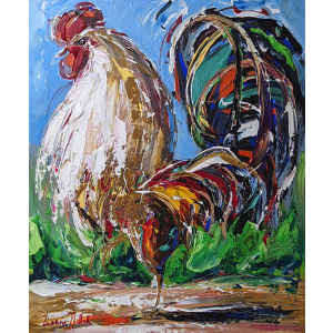 Lorna Millar Oil Painting of Rooster