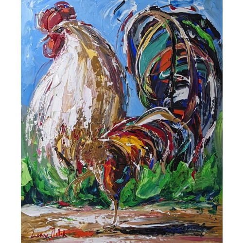 Lorna Millar Oil Painting of Rooster